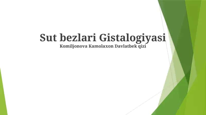 Sut bezlari Gistalogiyasi