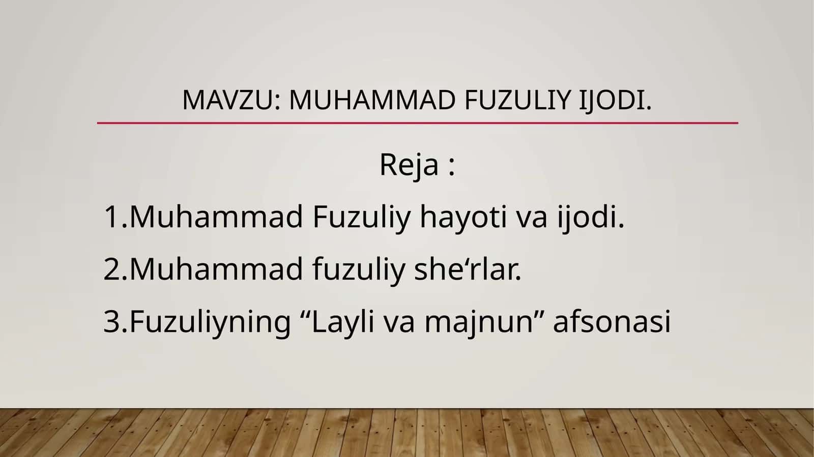 Muhammad fuzuliy ijodi.