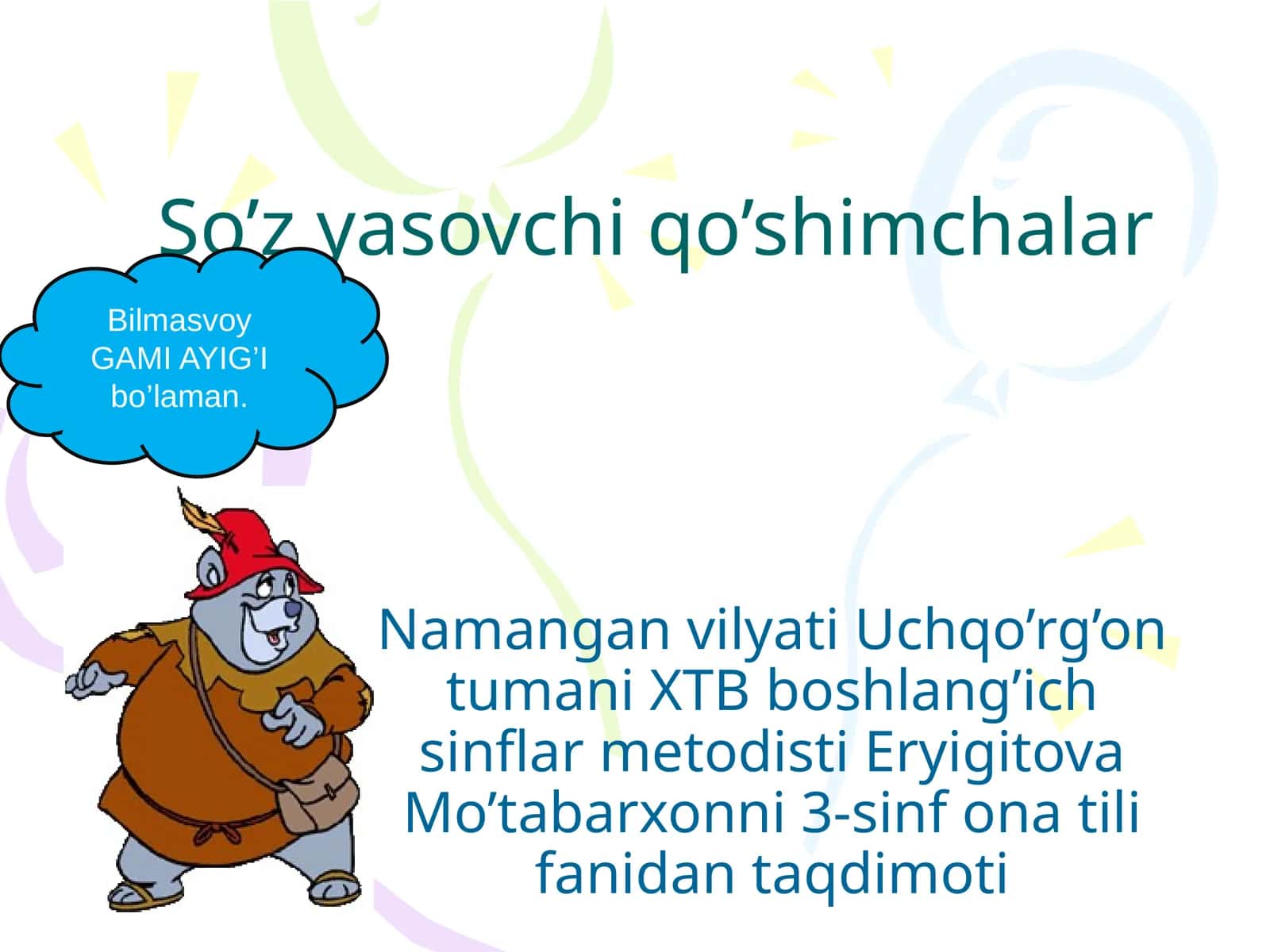 So’z yasovchi qo’shimchalar