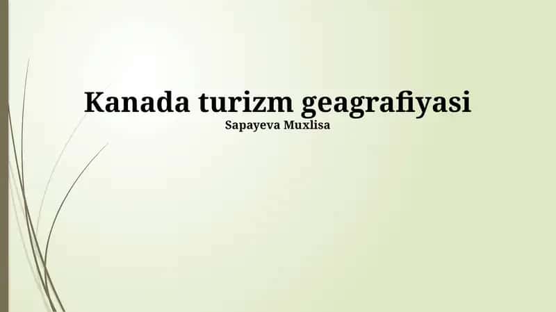 Kanada turizm geagrafiyasi