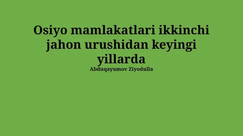 Markaziy Osiyoning ijtimoiy-siyosiy tuzilishi