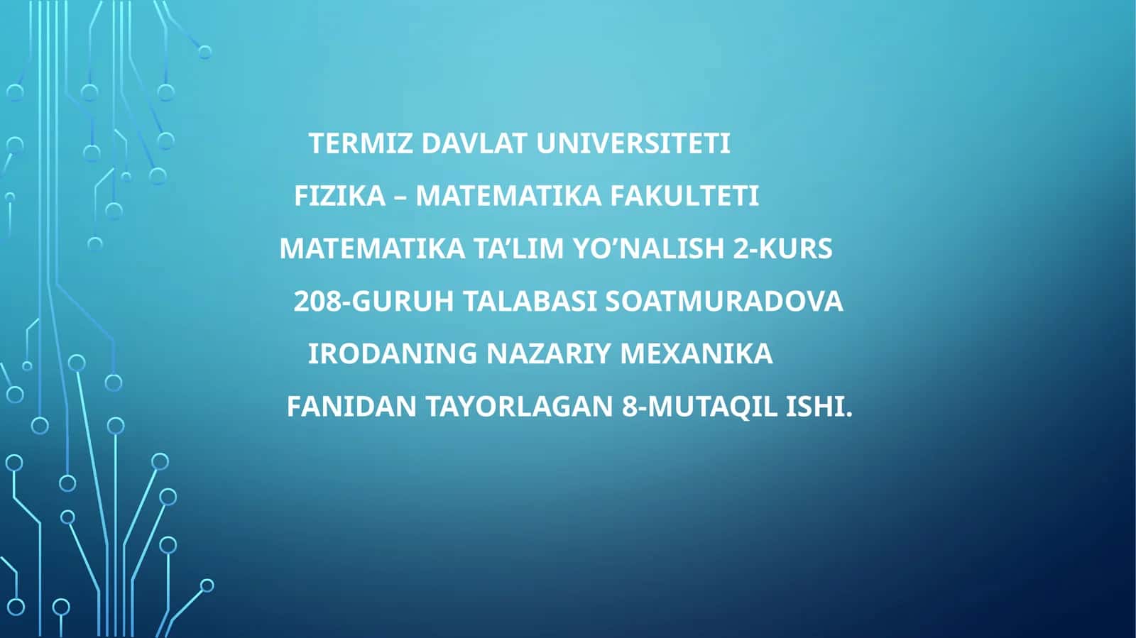 Planetalar harakati. Butun olam tortishish qonuni. Chegaralangan ikki jism masalasi
