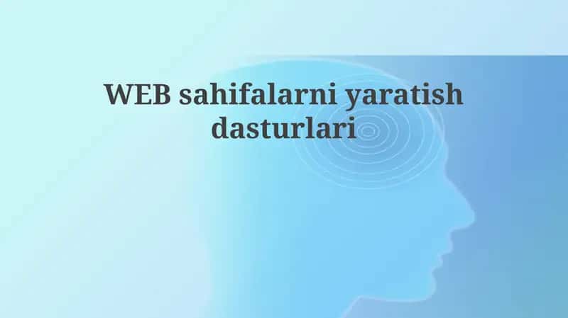 Veb-sahifa yaratish dasturlari