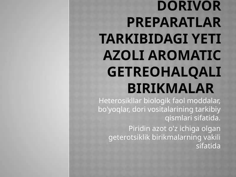 Geterotsiklik birikmalar