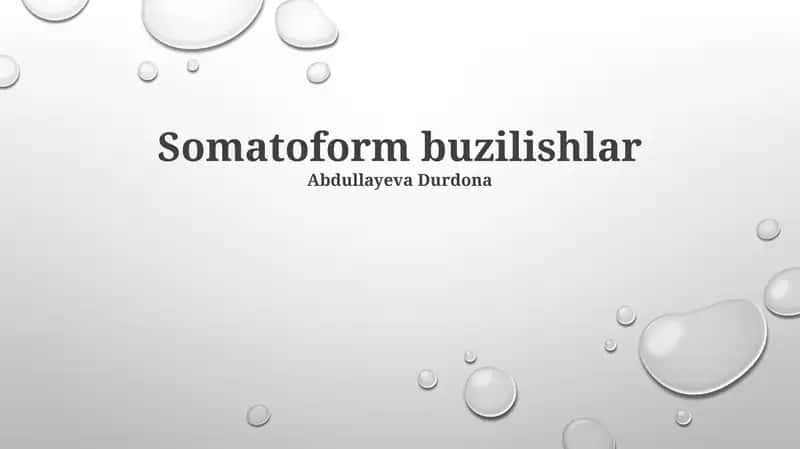 Somatoform buzilishlar