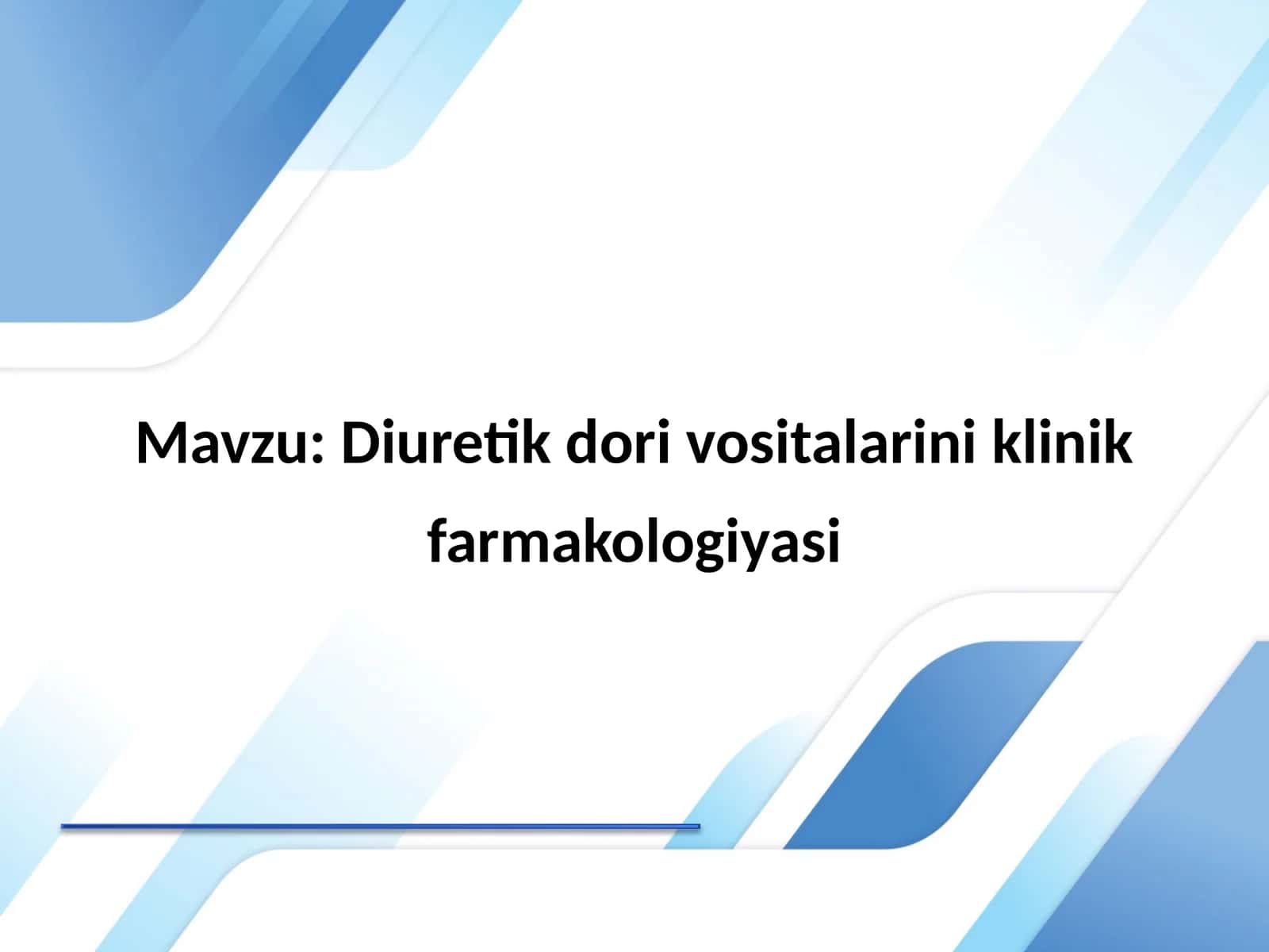 Diuretik dori vositalarini klinik farmakologiyasi