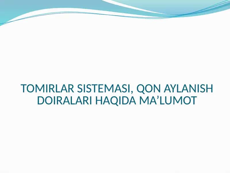 TOMIRLAR SISTEMASI, QON AYLANISH DOIRALARI HAQIDA MA’LUMOT