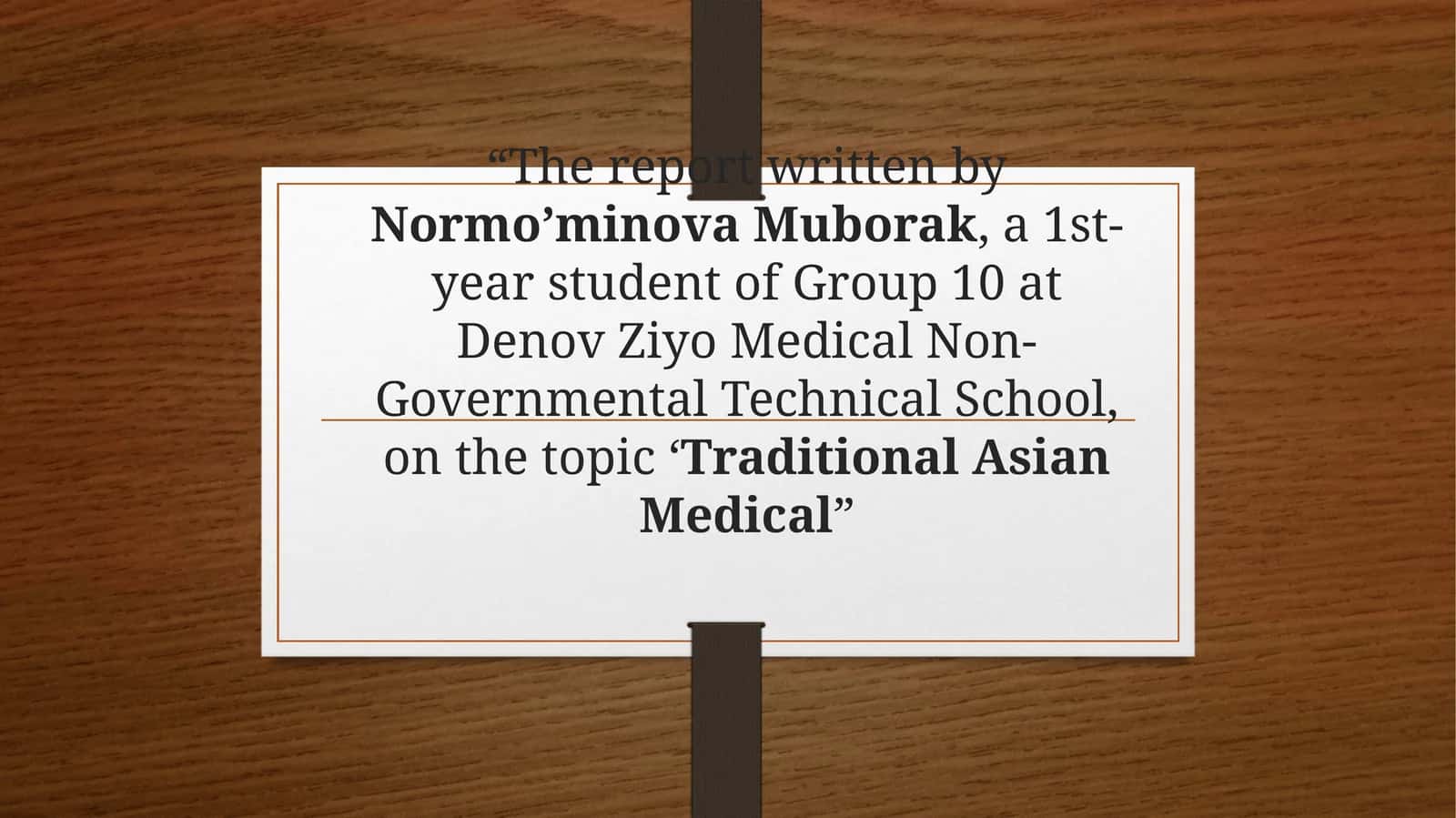 Traditional Asian Medical