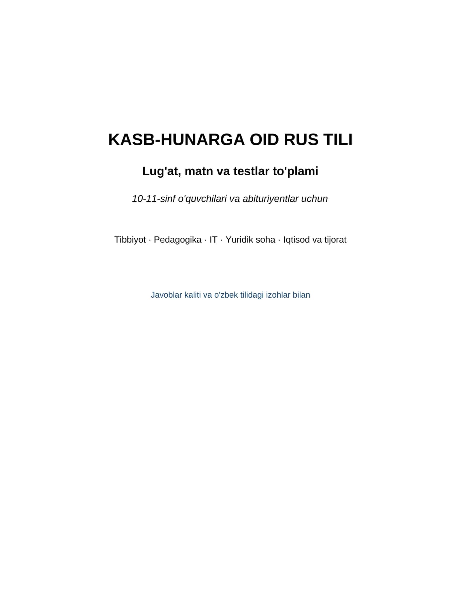 KASB-HUNARGA OID RUS TILI