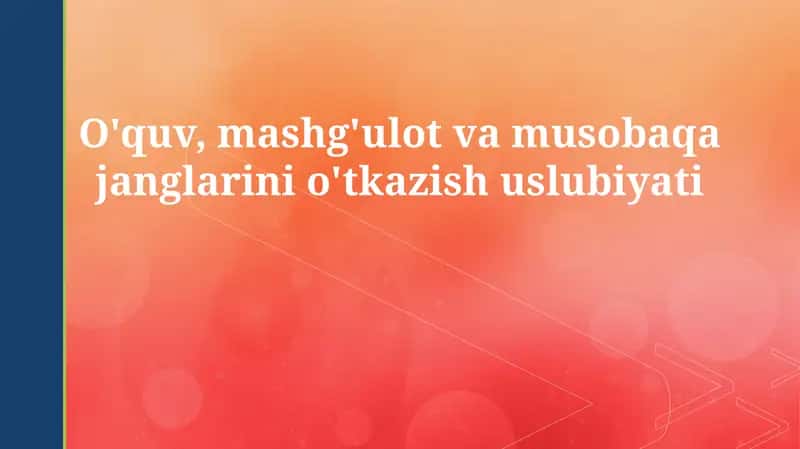 Mashg'ulotlar va Musobaqalarga Tayyorgarlik Metodologiyasi