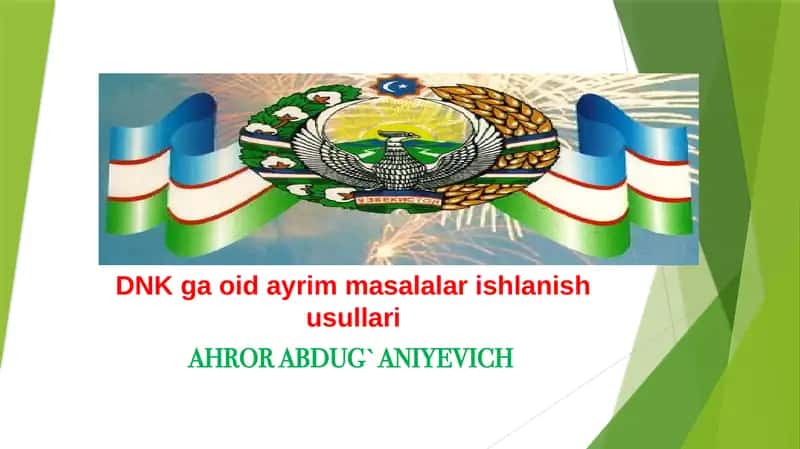 Ayrim masalalar ishlanish usullari