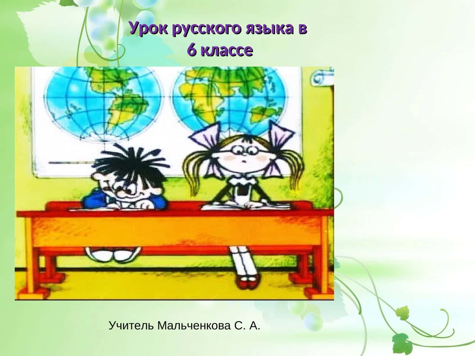 Урок русского языка в6 классе
