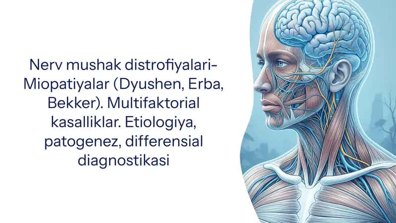 Nerv mushak distrofiyalari- Miopatiyalar (Dyushen, Erba, Bekker). Multifaktorial kasalliklar. Etiologiya, patogenez, differensial diagnostikasi