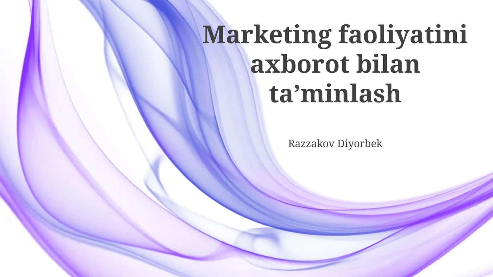 Marketing faoliyatini axborot bilan taʼminlash