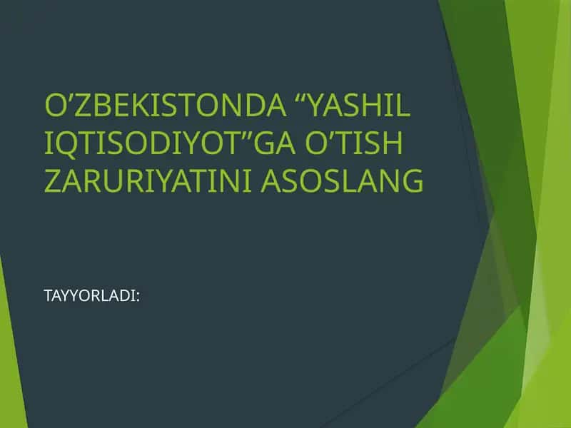 Yashil iqtisodiyot