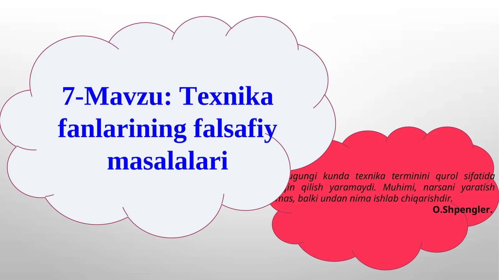 Texnika fanlarining falsafiy masalalari