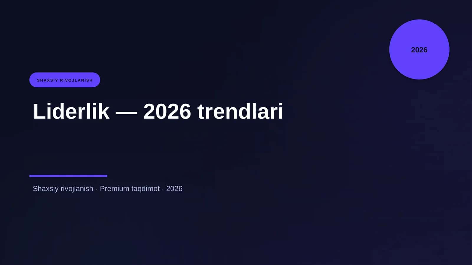 Liderlik — 2026 trendlari