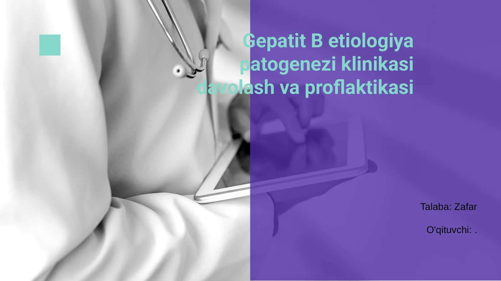 Gepatit B etiologiya patogenezi klinikasi davolash va proflaktikasi