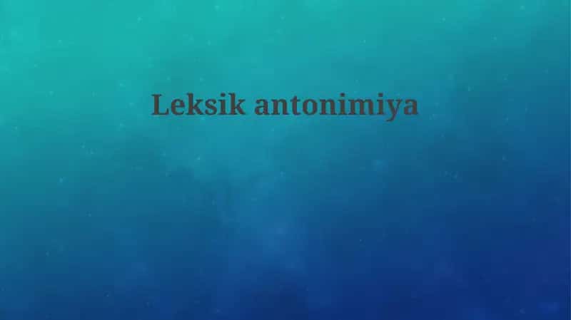 Leksikantonimiya
