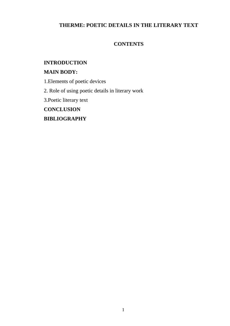 THERME: POETIC DETAILS IN THE LITERARY TEXT