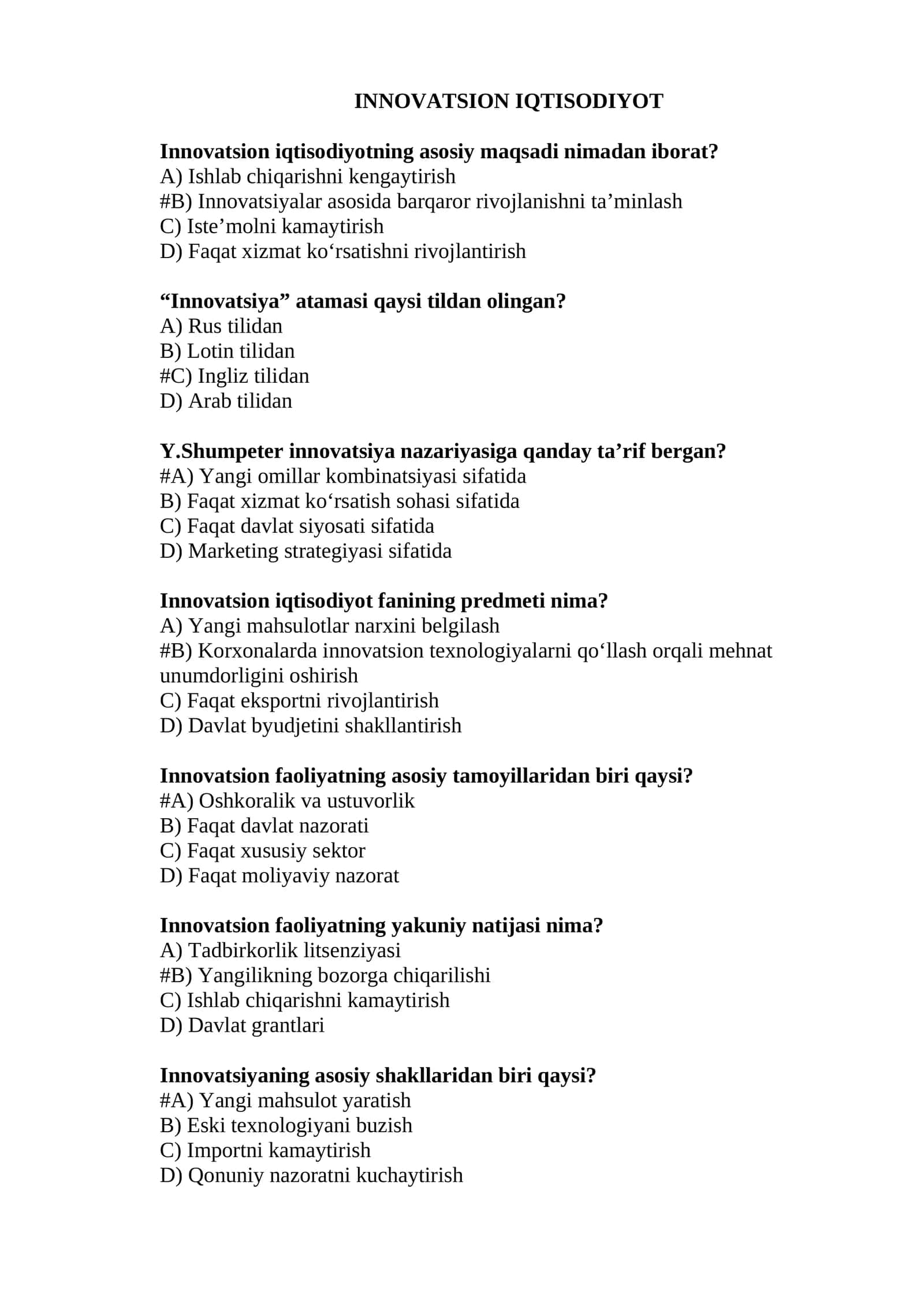 INNOVATSION IQTISODIYOT