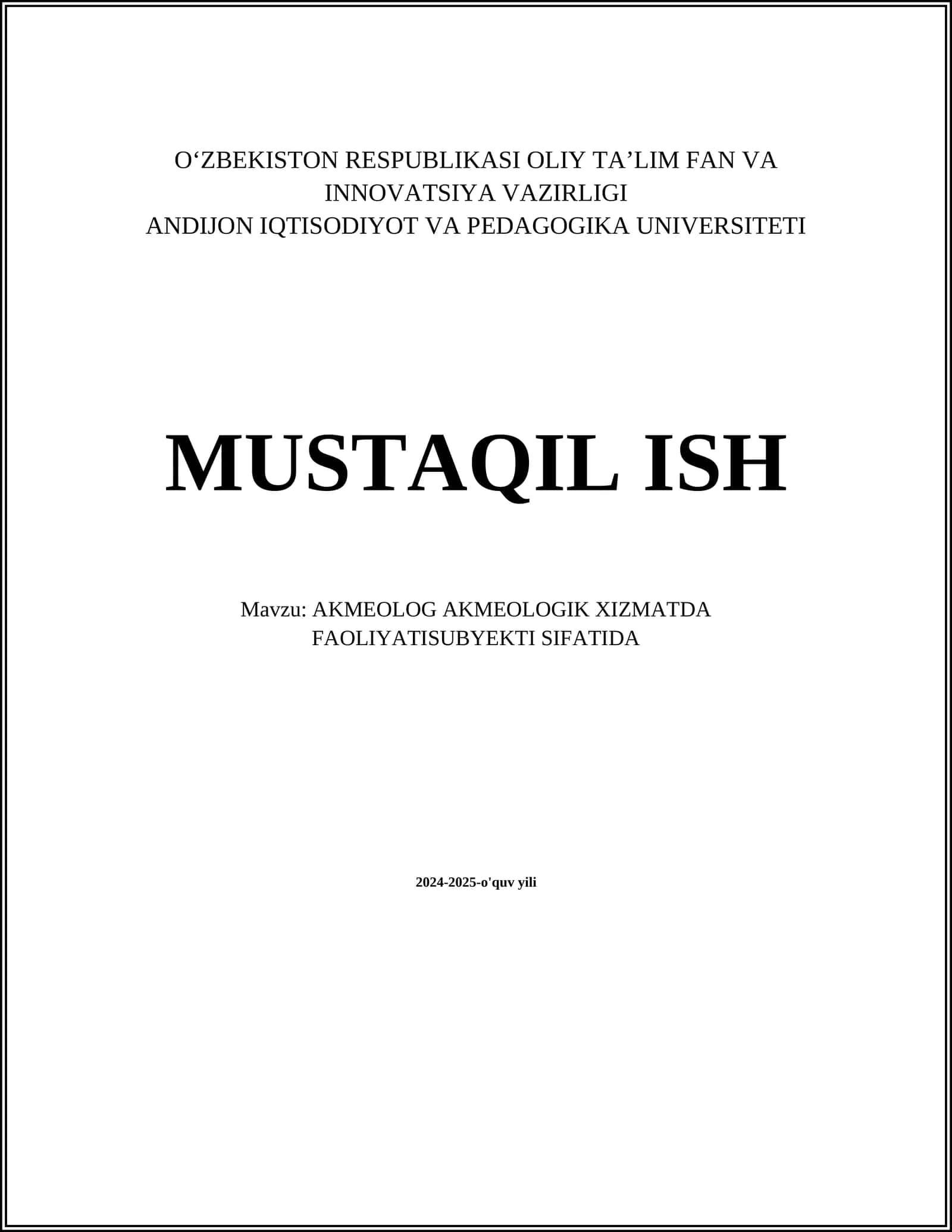 AKMEOLOG AKMEOLOGIK XIZMATDA FAOLIYATISUBYEKTI SIFATIDA