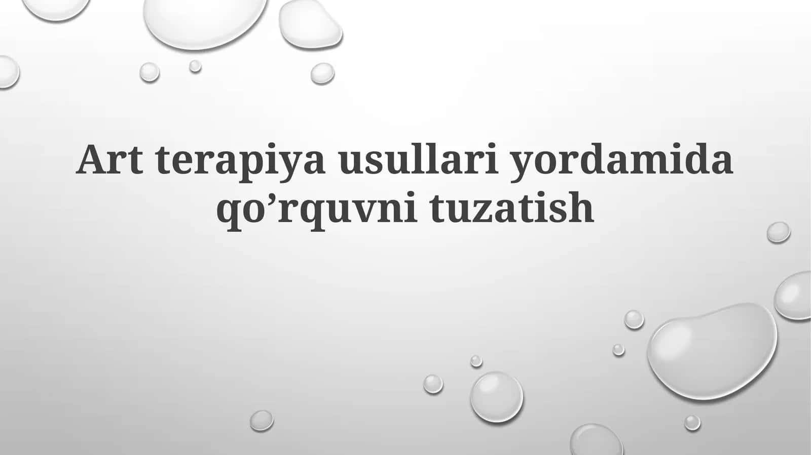 Artterapiya usullari yordamida qo'rquvni tuzatish