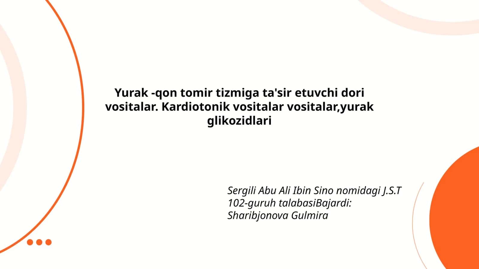 Yurak -qon tomir tizmiga ta'sir etuvchi dori vositalar