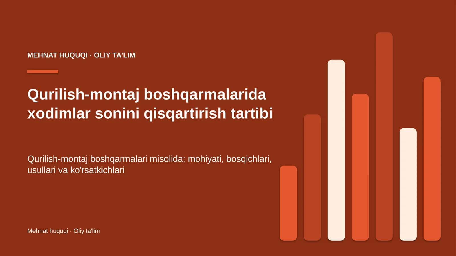 qurilish montaj boshqarmalarida xodimlar sonini qisqartirish tartibi 1466