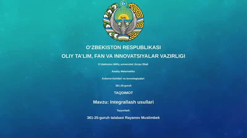Integrallash usullari