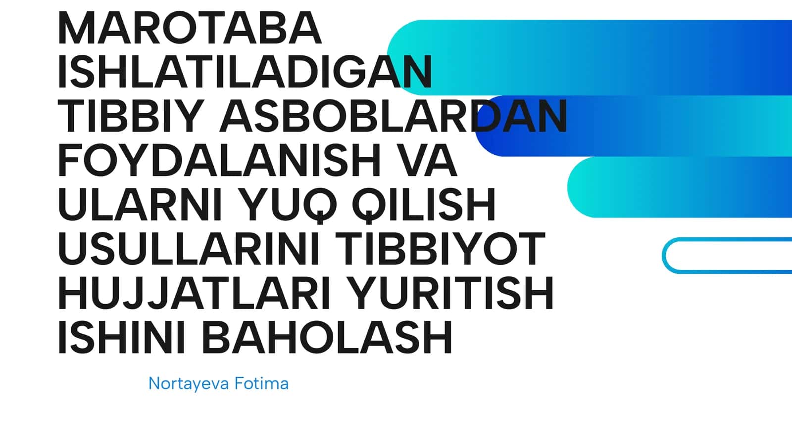 Qon infeksiyalari va tashqari infeksiyalari virusli gepatit bir marotaba ishlatiladigan Tibbiy asboblardan foydalanish va ularni yuq qilish usullarini Tibbiyot hujjatlari yuritish ishini baholash
