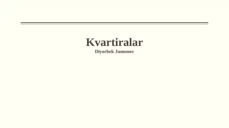 Kvartiralar