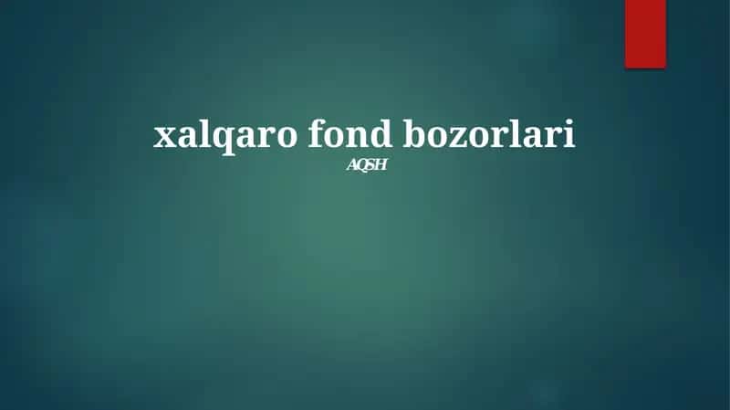 Xalqaro fond bozorlari