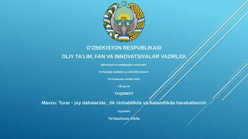 Yul harakat qoidalari va xafsizlik asoslari