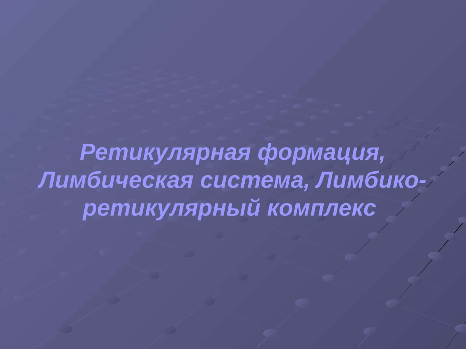 Ретикулярная формация