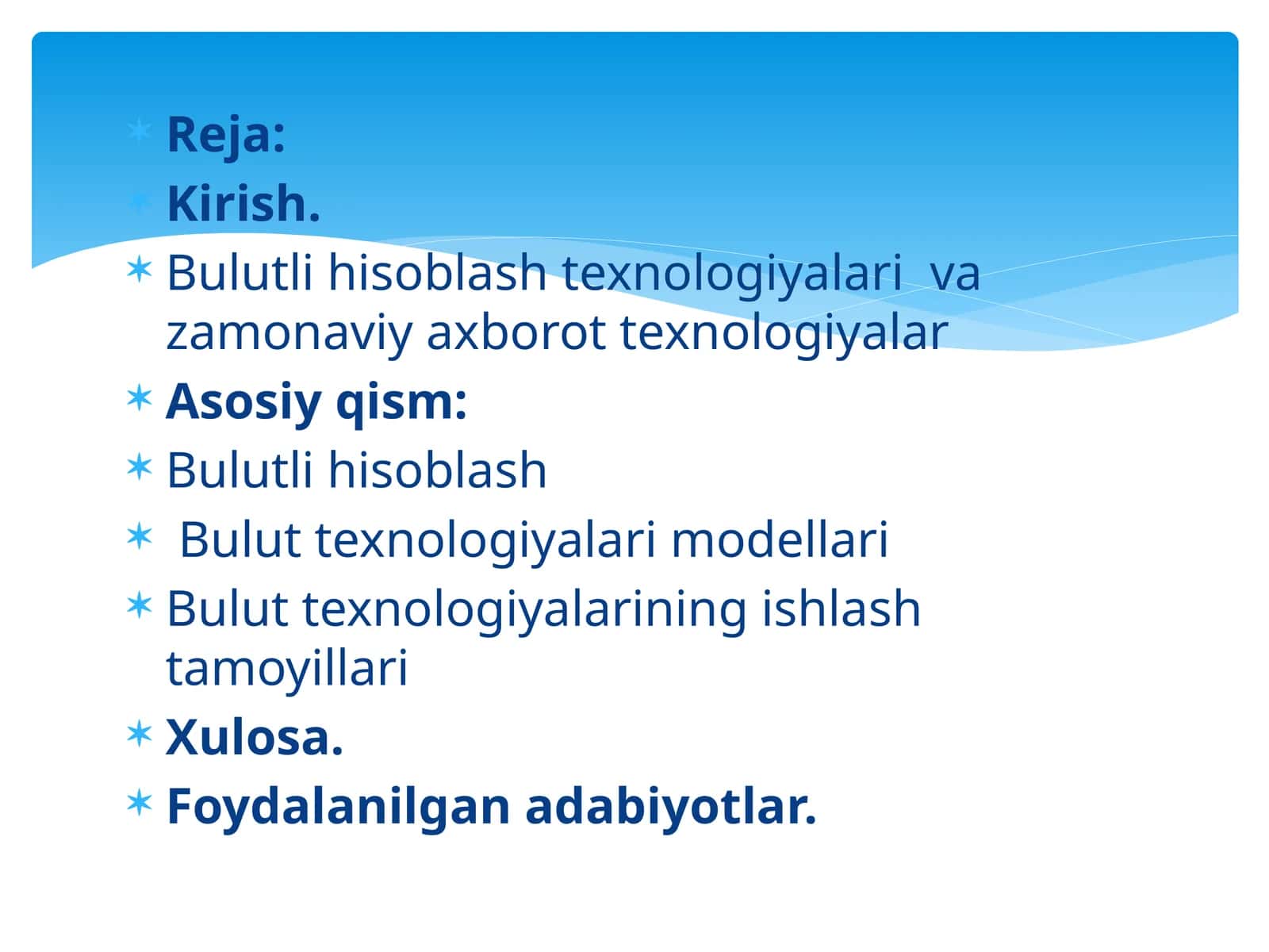 Bulutli hisoblash texnologiyalari va zamonaviy axborot texnologiyalar