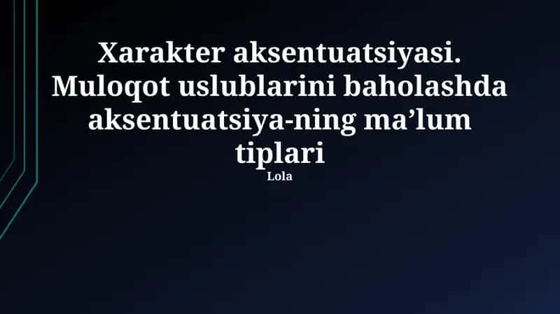 Xarakter aksentuatsiyasi