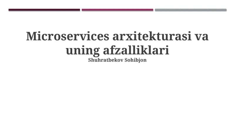 Mikroservis Arxitekturasi