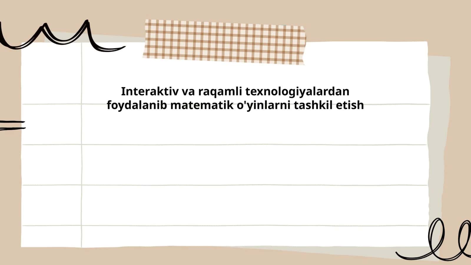 Interaktiv va raqamli texnologiyalardan foydalanib matematik o'yinlarni tashkil etish