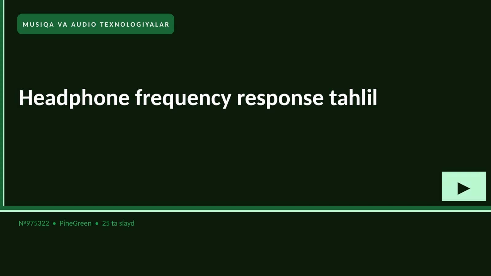 MUSIQA VA AUDIO TEXNOLOGIYALAR