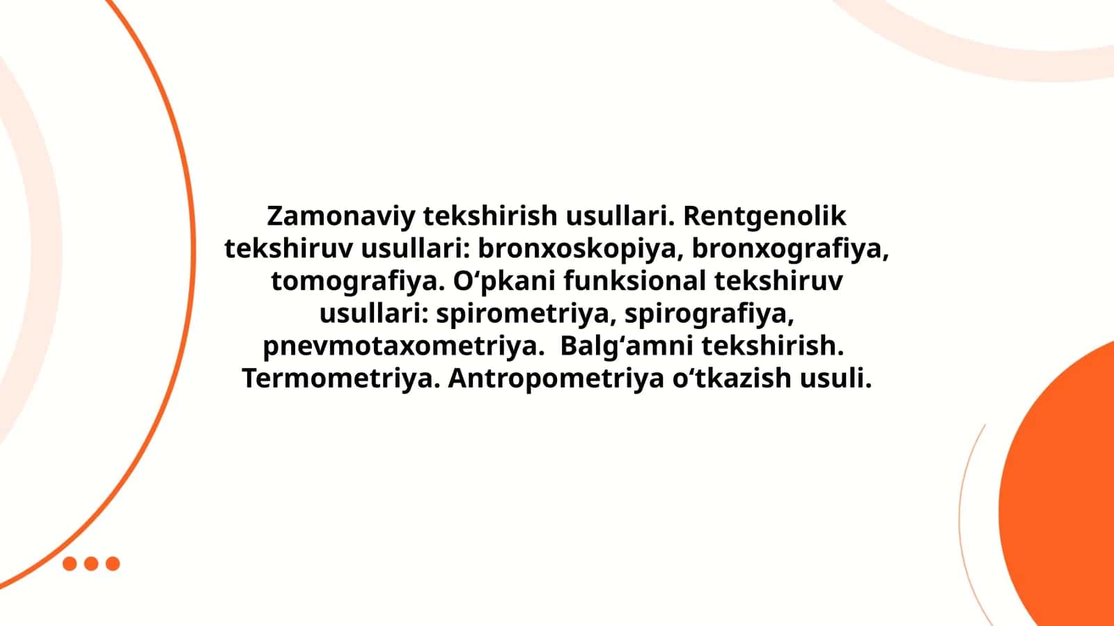 Zamonaviy tekshirish usullari
