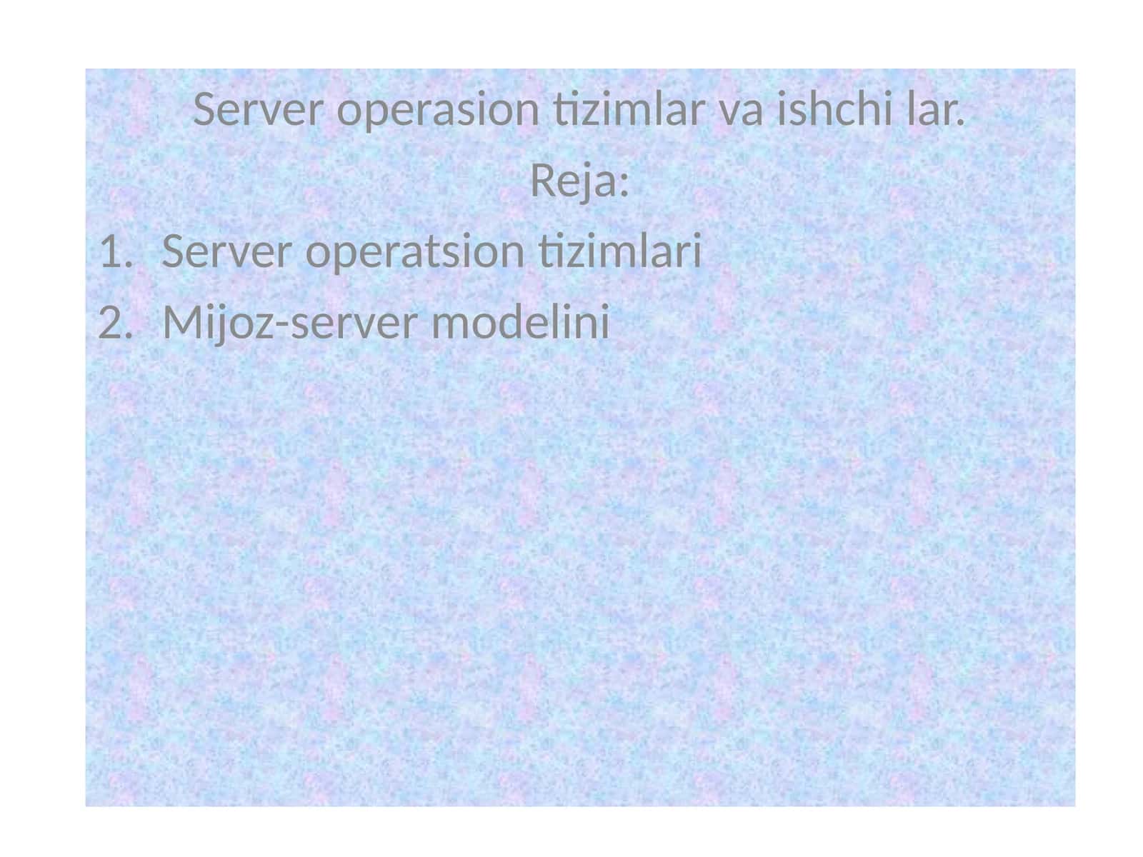 Server operatsion tizimlari