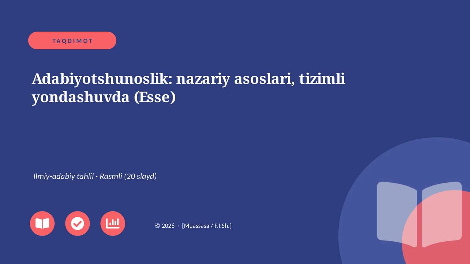 Adabiyotshunoslik: nazariy asoslari, tizimli yondashuvda (Esse)