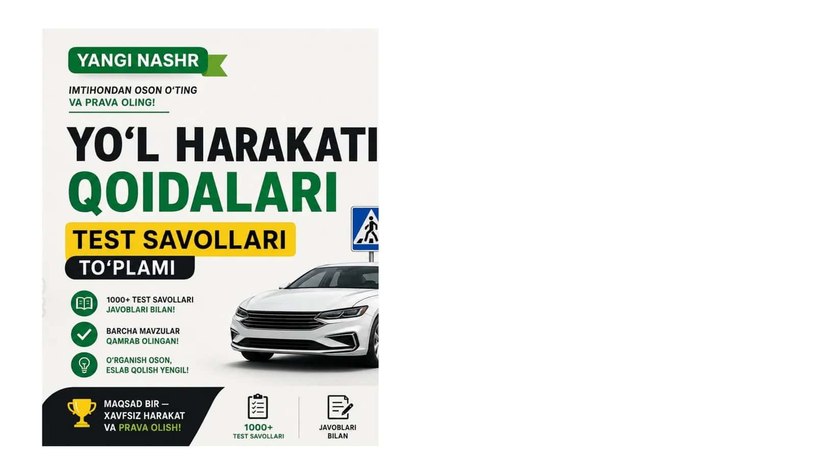 Avtotest qoidalari test savollari to‘plami