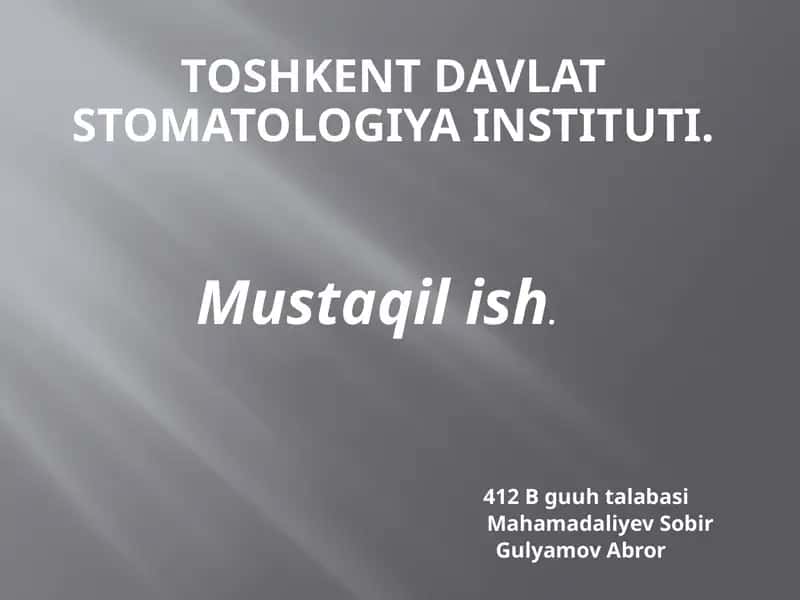 O’tkirostidavriodontogenosteomiyelit.surunkaliodontogenosteomiyelit.tekshirish,klinika,diagnostikavakompleksdavolashdajarrohvaortodontbajaradiganvazifalar