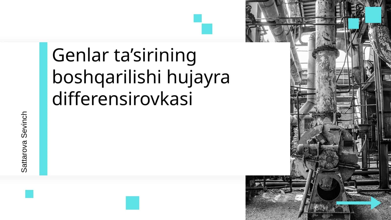 Genlar ta’sirining boshqarilishi hujayra differensirovkasi