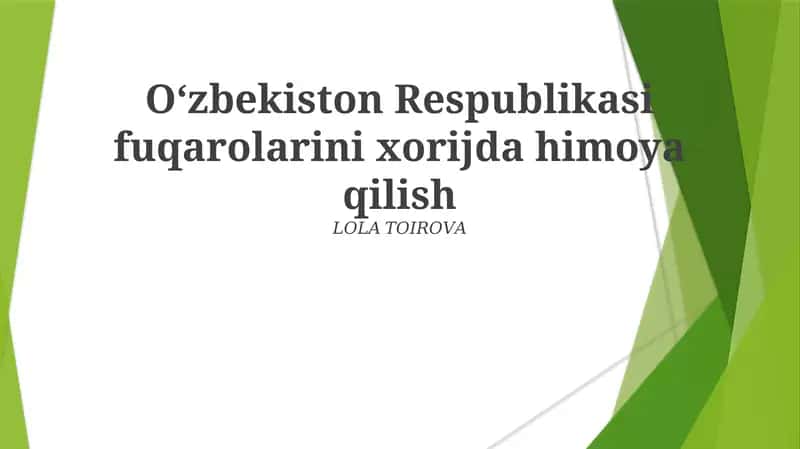 Oʻzbekiston Respublikasi fuqarolarini xorijda himoya qilish