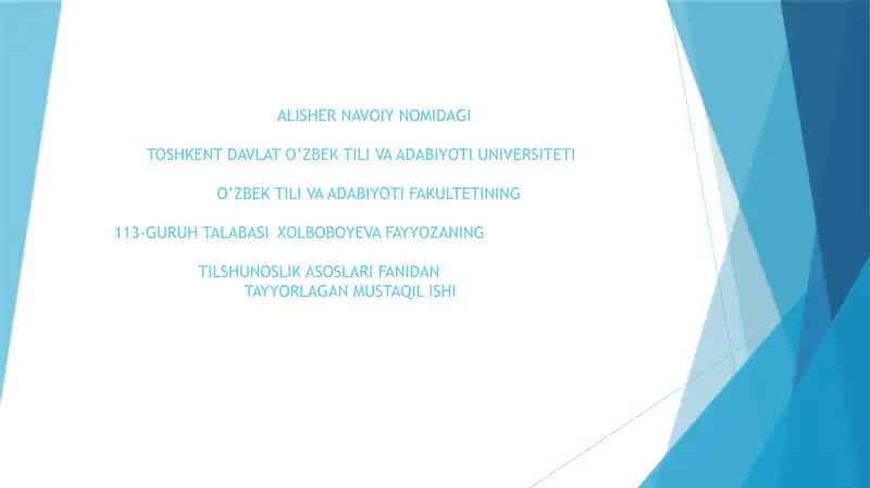 Tilshunoslik asoslari fanidan slayd