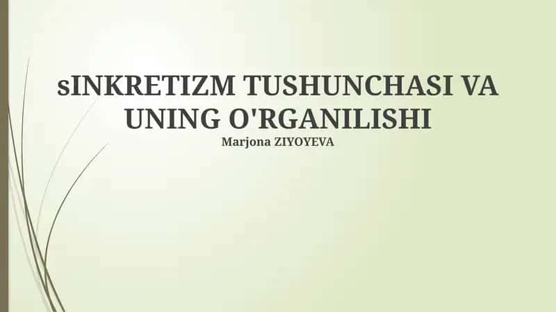 Sinkretizm Tushunchasi va uning O'rganilishi