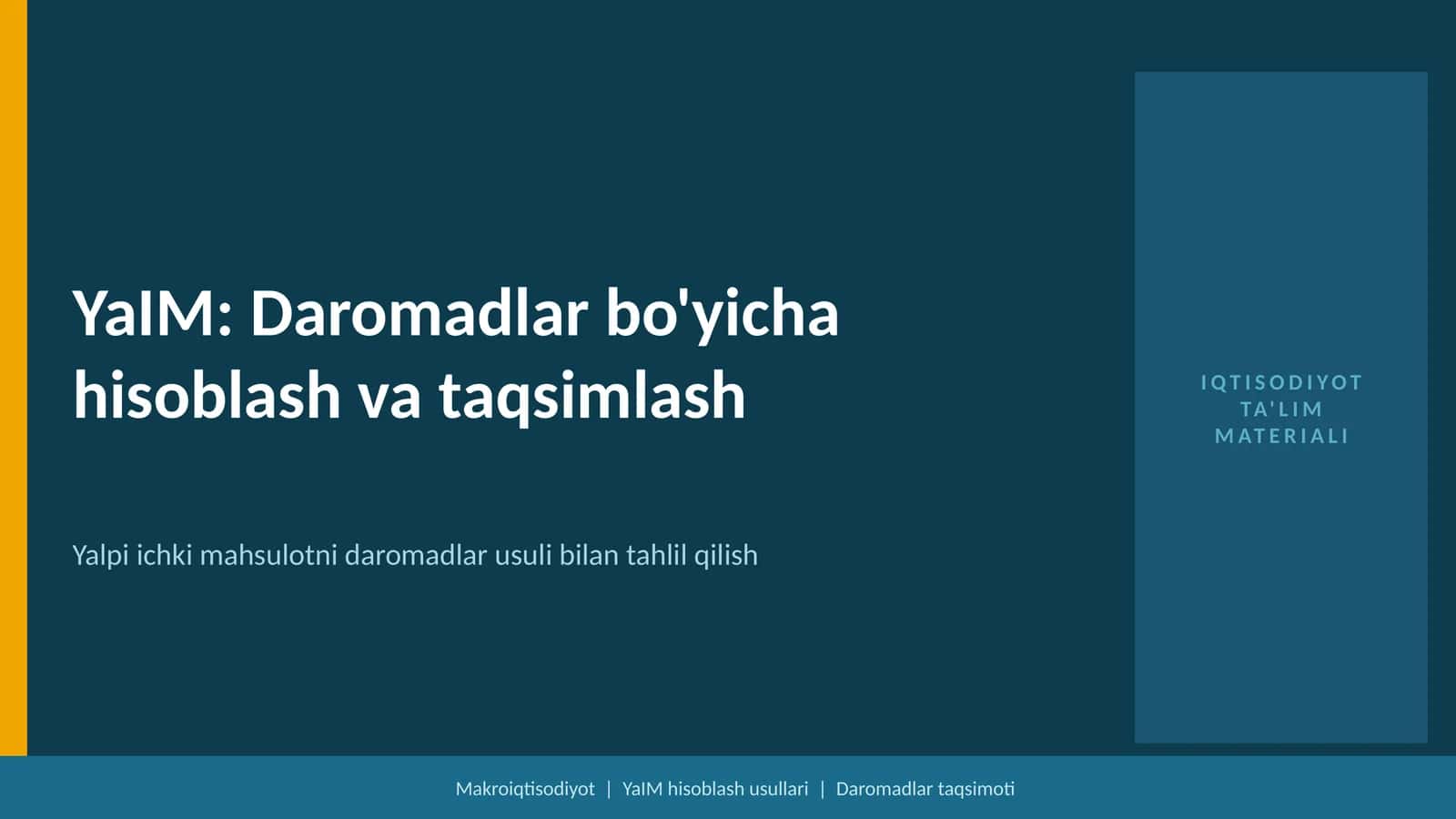 YaIM_Daromadlar bo'yicha hisoblash